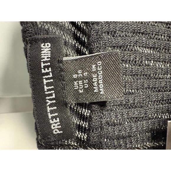 NWT Prettylittething Black Sheer Long Sleeve Top Size 4 - Picture 6 of 9